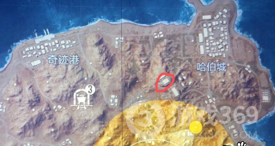 和平精英黄金岛写名字的墙位置